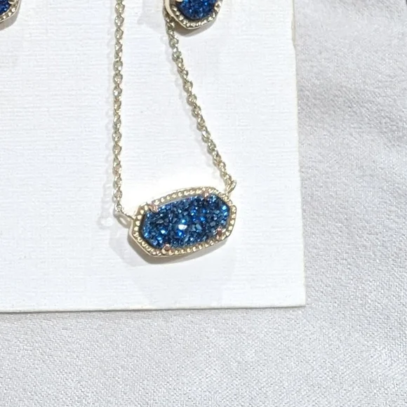 Blue Drusy Kendra Scott Elisa Drusy Necklace Kendra Scott Elisa